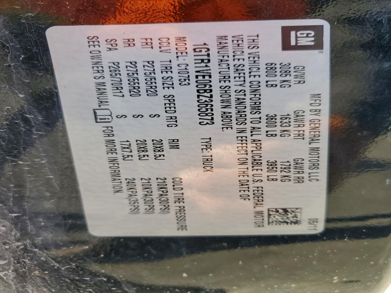 2011 GMC SIERRA C1500 SLE photo 12