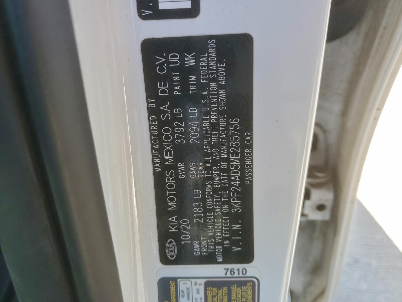 2021 KIA FORTE FE photo 12