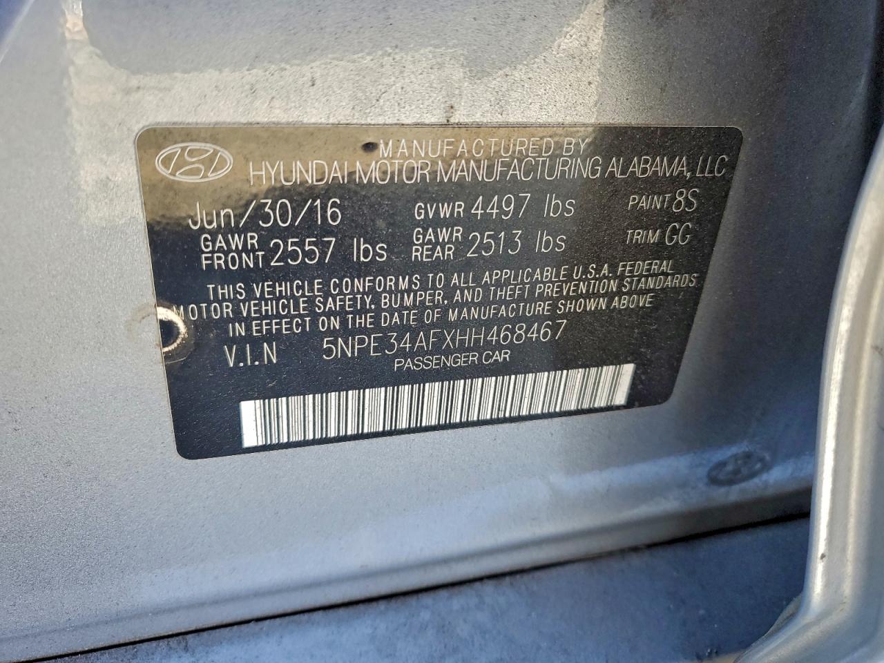 2017 HYUNDAI SONATA SPORT photo 12
