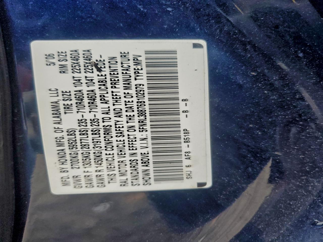 2006 HONDA ODYSSEY TOURING photo 13