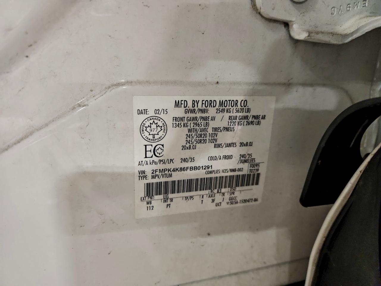 2015 FORD EDGE TITANIUM photo 13