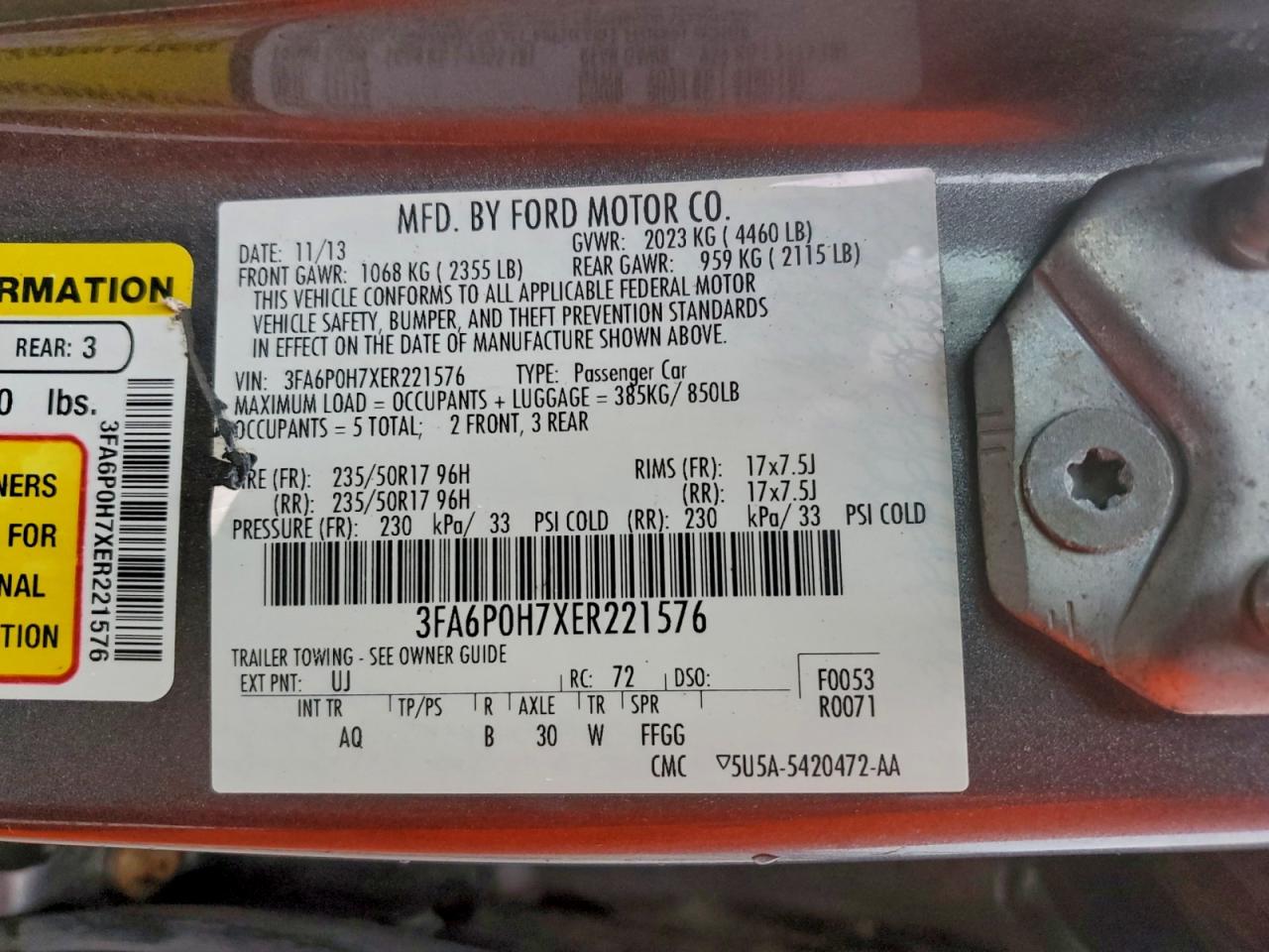 2014 FORD FUSION SE photo 13
