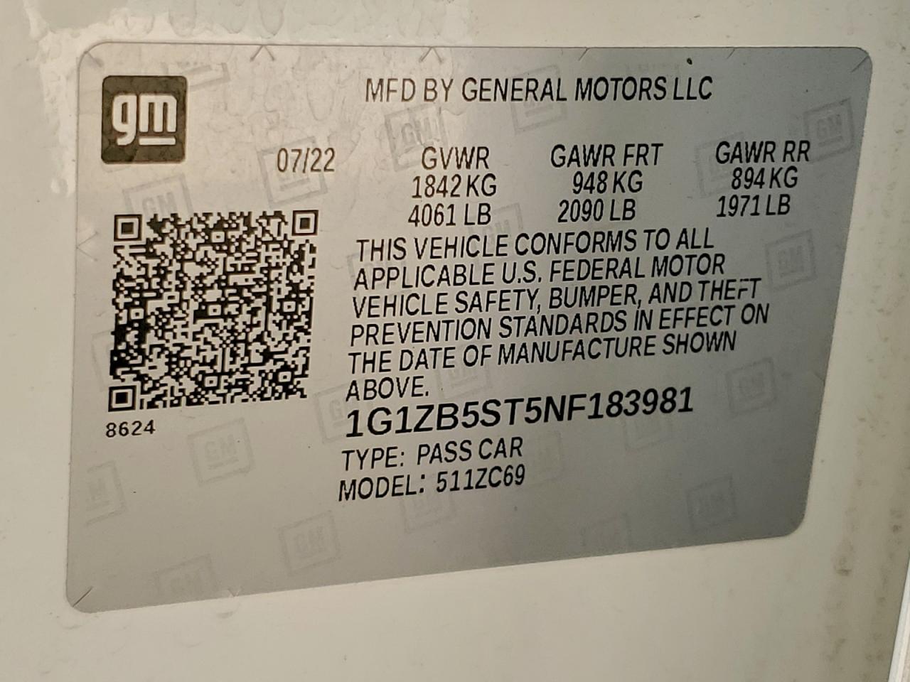2022 CHEVROLET MALIBU LS photo 12