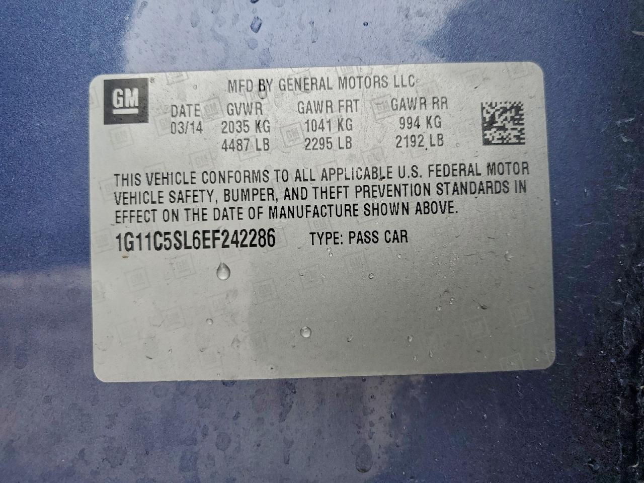 2014 CHEVROLET MALIBU 1LT photo 12