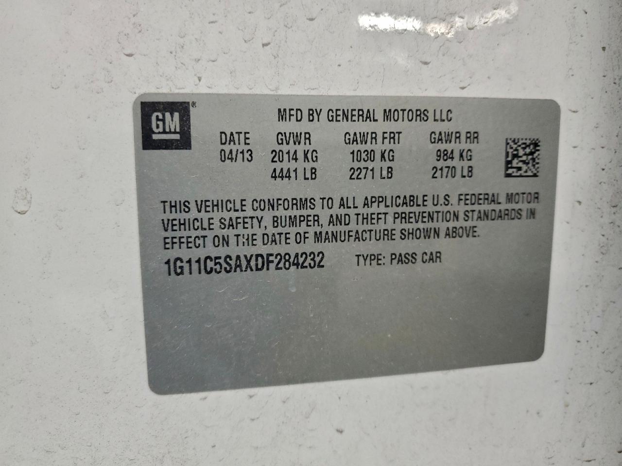 2013 CHEVROLET MALIBU 1LT photo 12