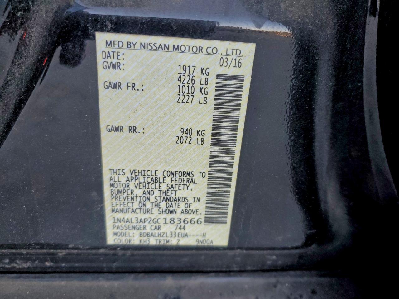2016 NISSAN ALTIMA 2.5 photo 23