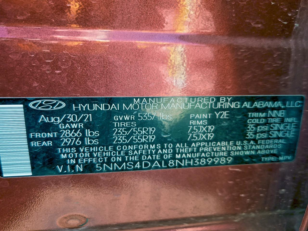 2022 HYUNDAI SANTA FE LIMITED photo 12
