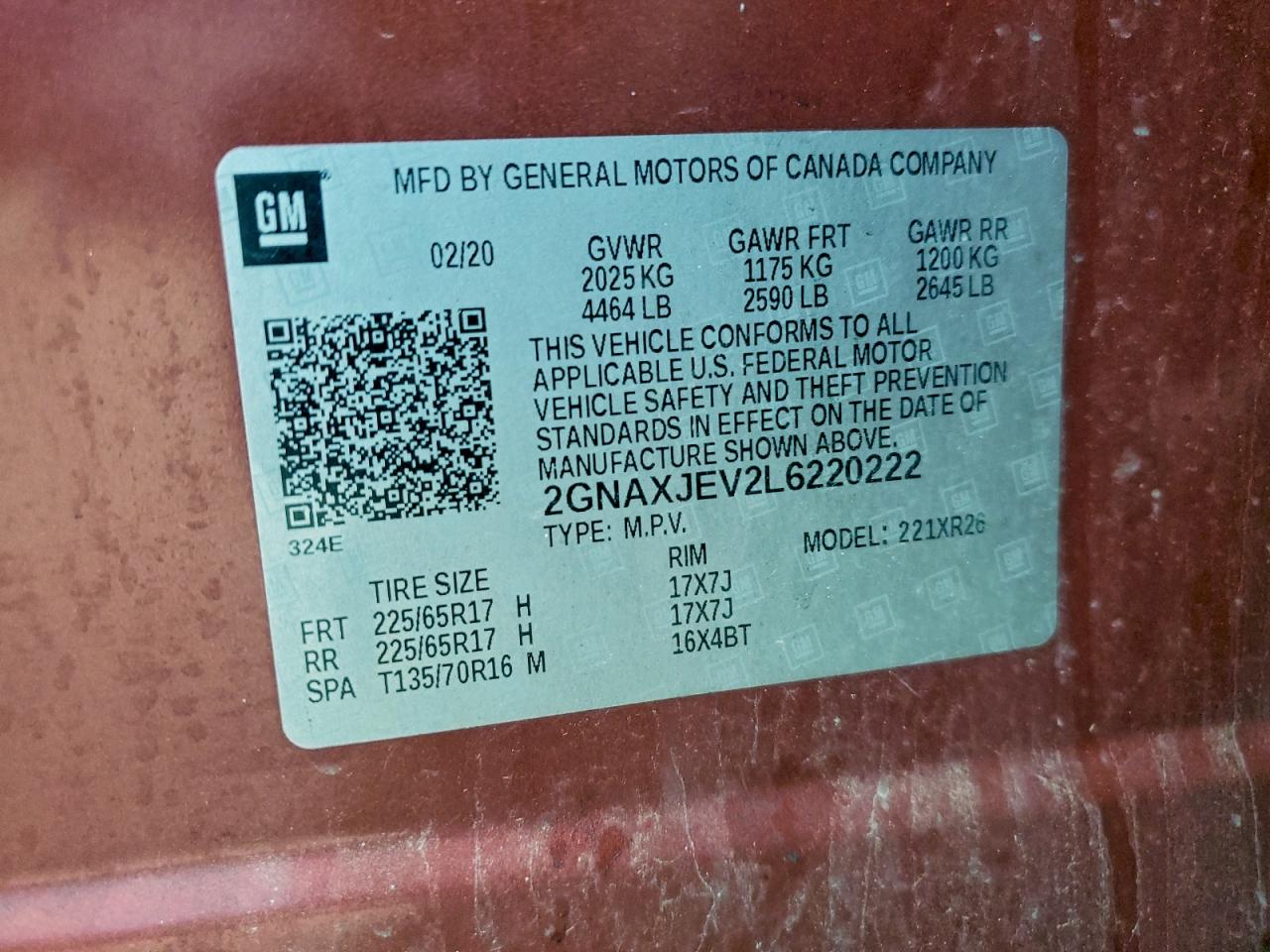 2020 CHEVROLET EQUINOX LT photo 13