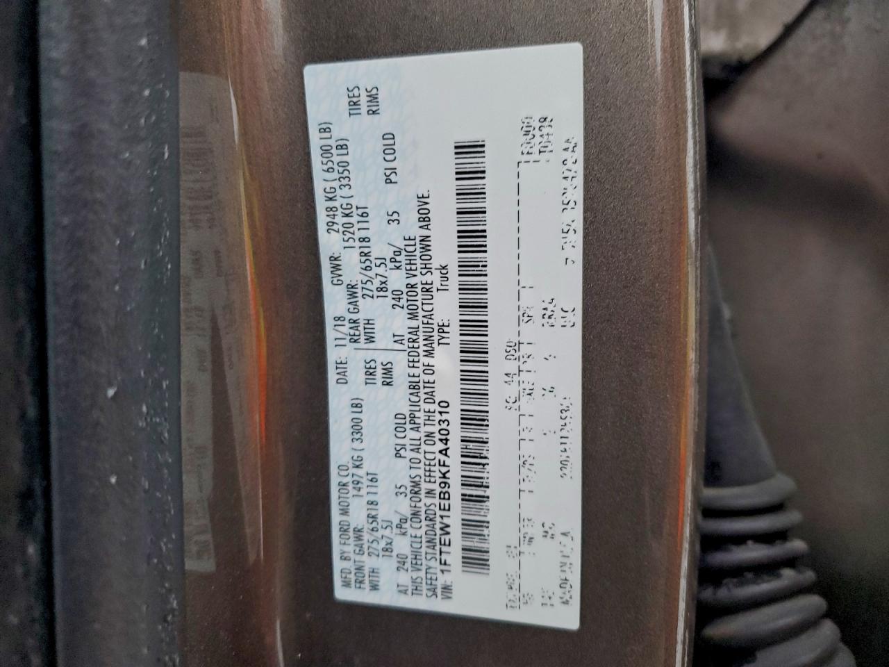 2019 FORD F150 SUPERCREW photo 12