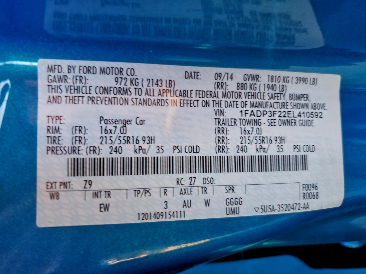2014 FORD FOCUS SE photo 13