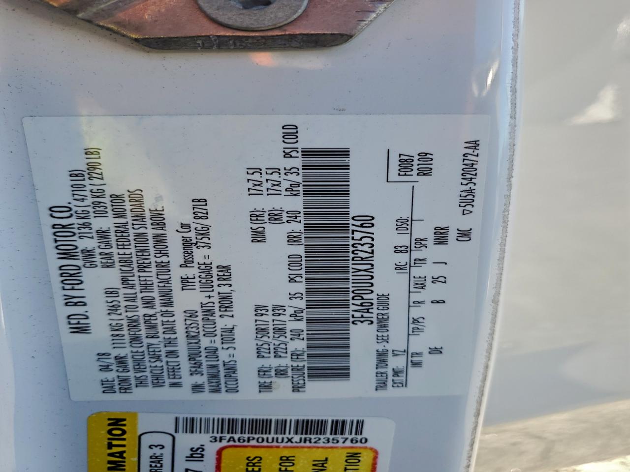2018 FORD FUSION S HYBRID photo 13