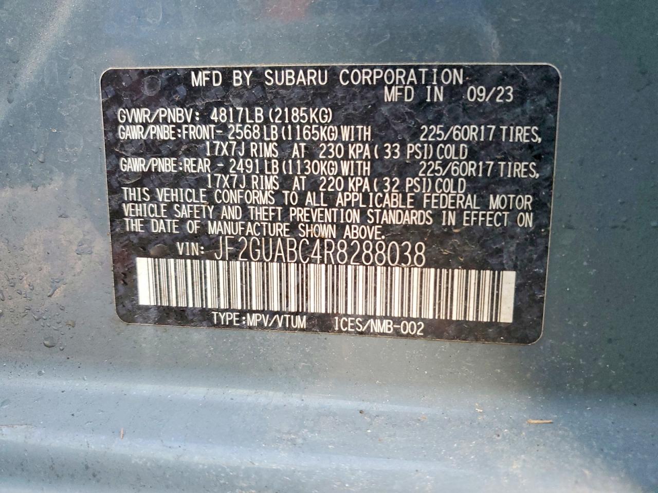 2024 SUBARU CROSSTREK photo 12