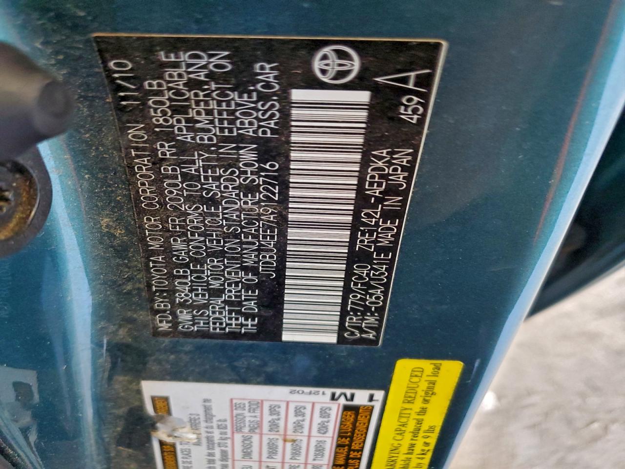 2010 TOYOTA COROLLA BASE photo 12
