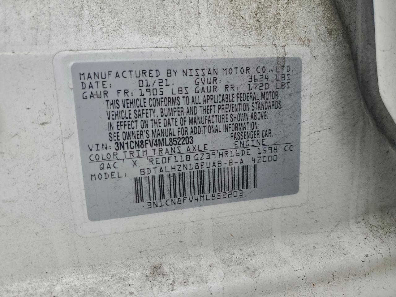 2021 NISSAN VERSA SR photo 23