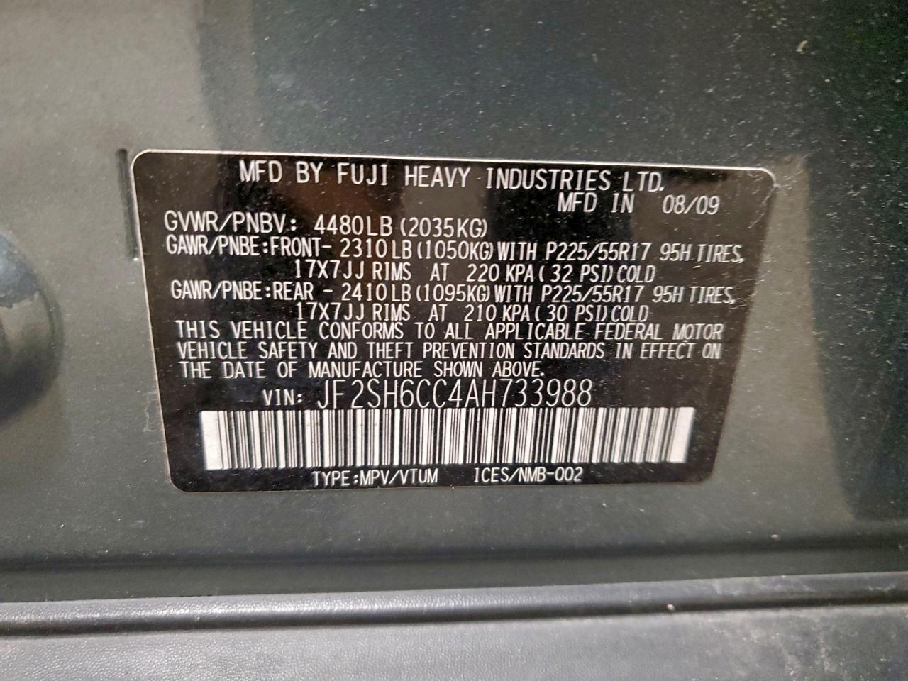 2010 SUBARU FORESTER 2.5X PREMIUM photo 13