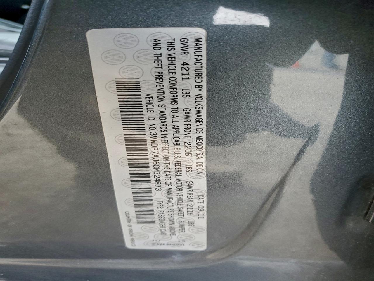2012 VOLKSWAGEN JETTA SE photo 12