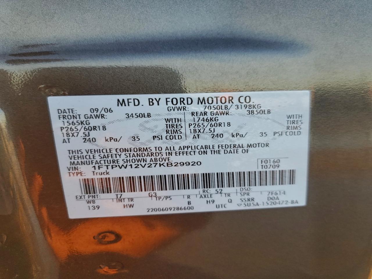 2007 FORD F150 SUPERCREW photo 12