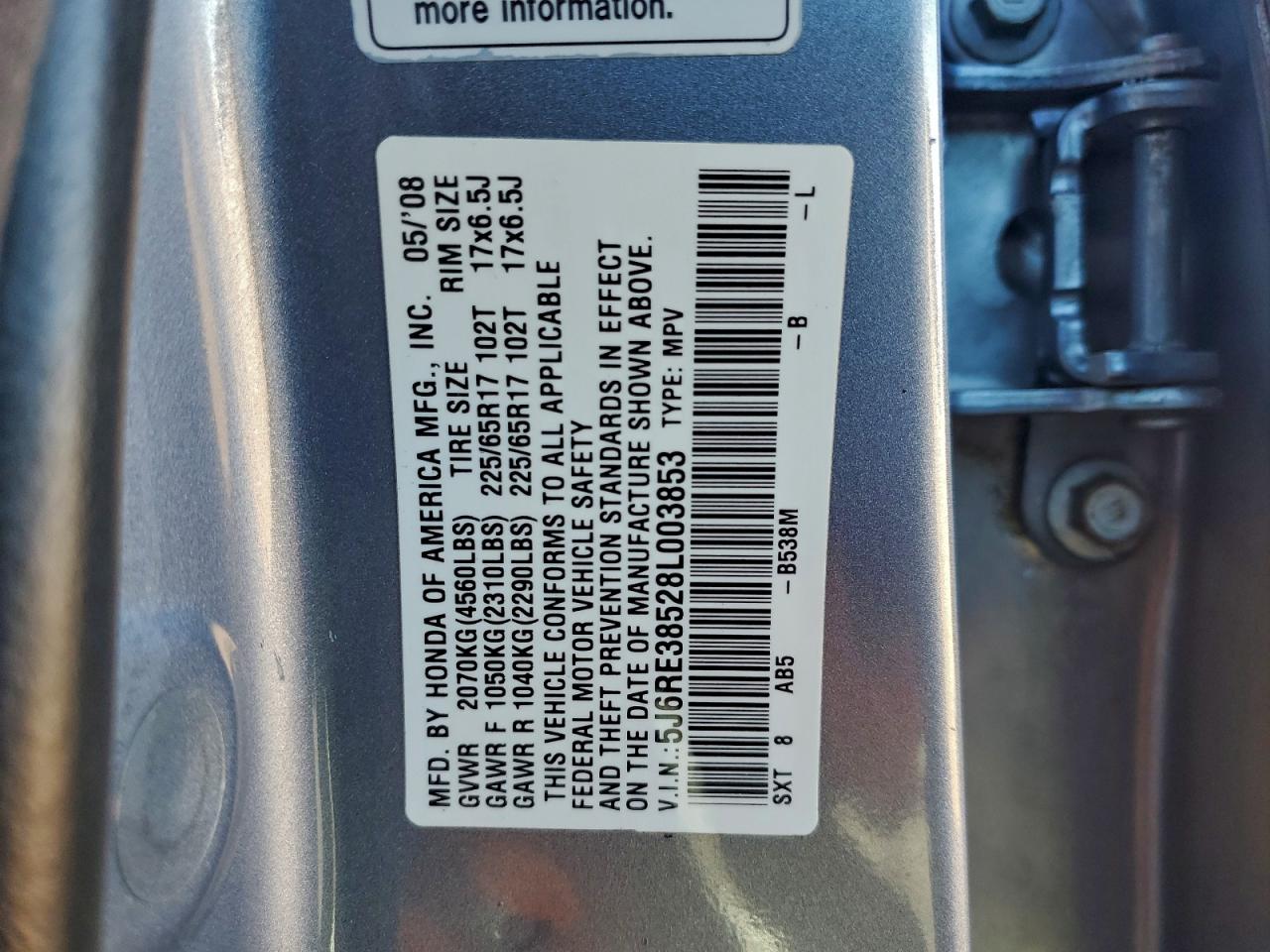 2008 HONDA CR-V EX photo 14