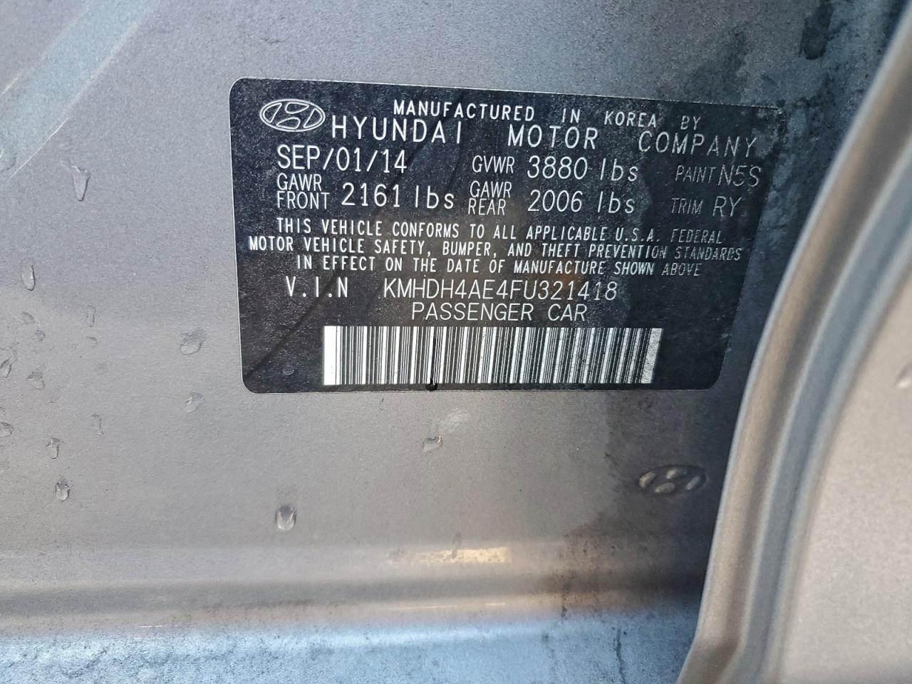 2015 HYUNDAI ELANTRA SE photo 13