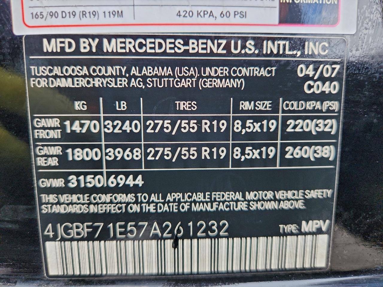 2007 MERCEDES-BENZ GL 450 4MATIC photo 13