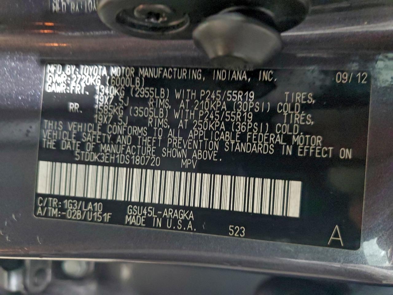 2013 TOYOTA HIGHLANDER LIMITED photo 12