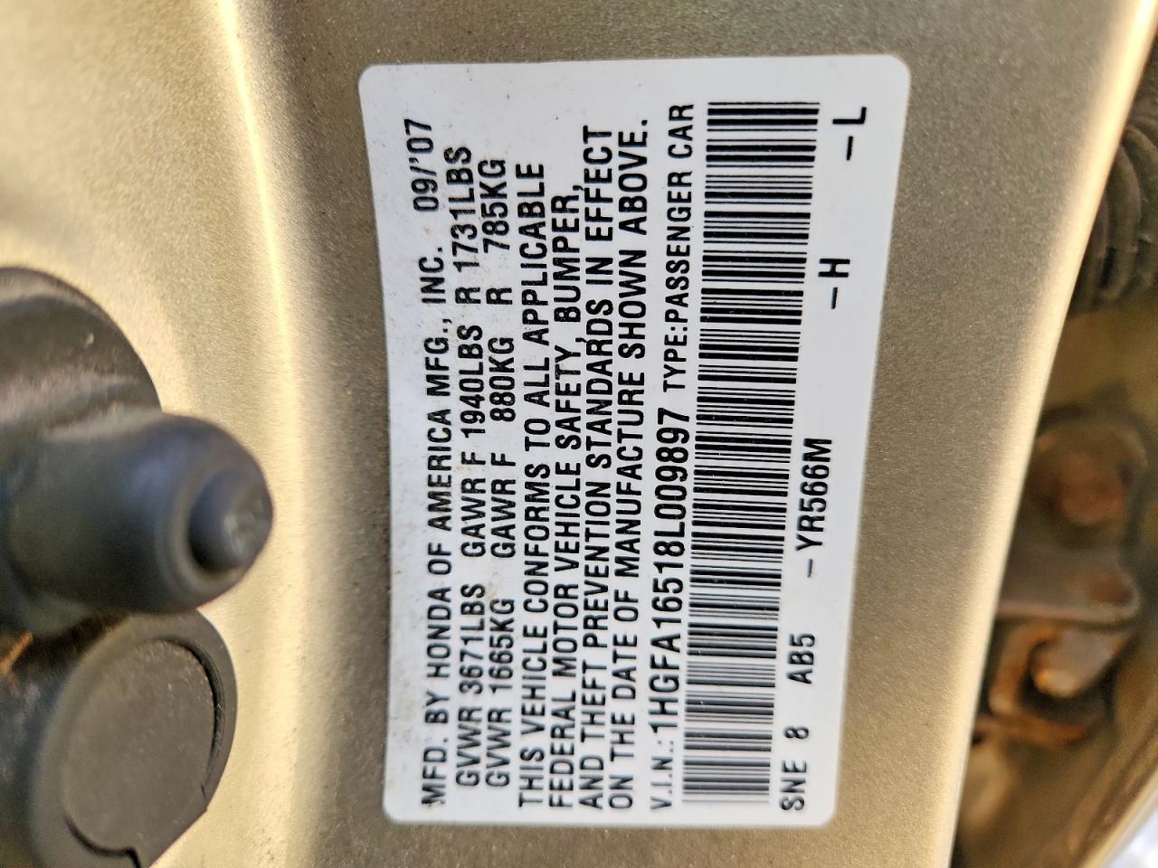 2008 HONDA CIVIC LX photo 12