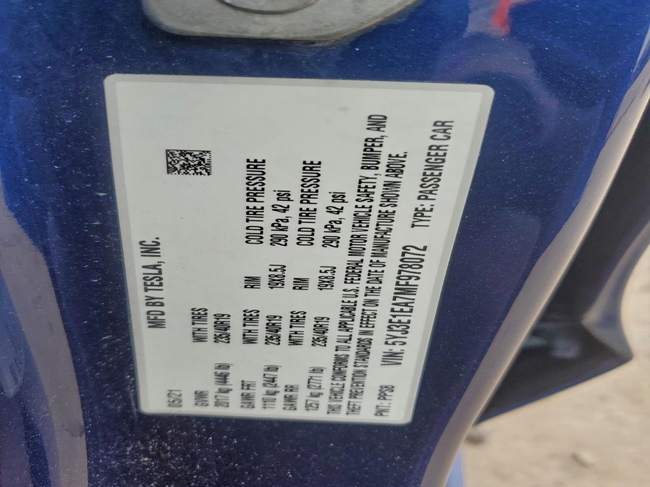 2021 TESLA MODEL 3 photo 12