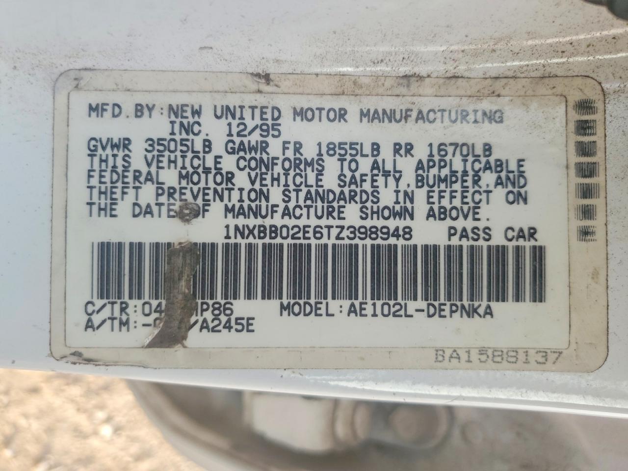 1996 TOYOTA COROLLA DX photo 34