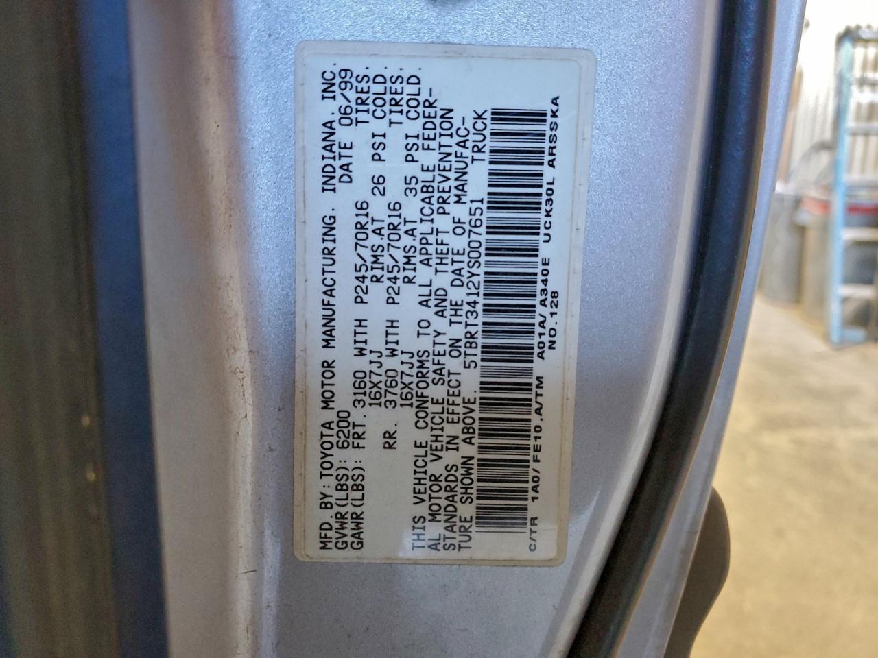 2000 TOYOTA TUNDRA ACCESS CAB photo 13