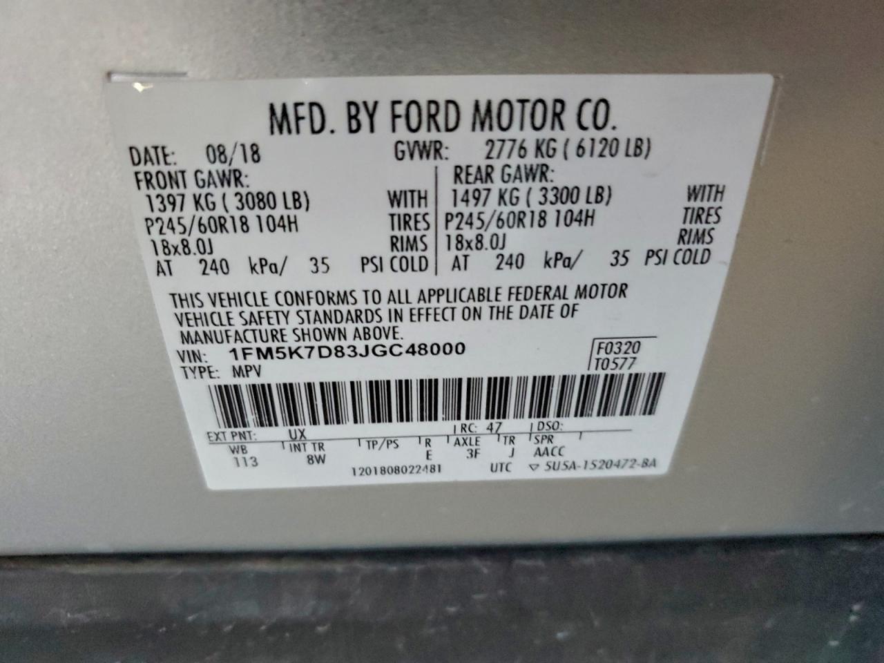 2018 FORD EXPLORER XLT photo 13