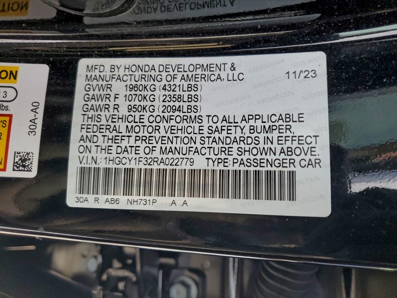 2024 HONDA ACCORD EX photo 12