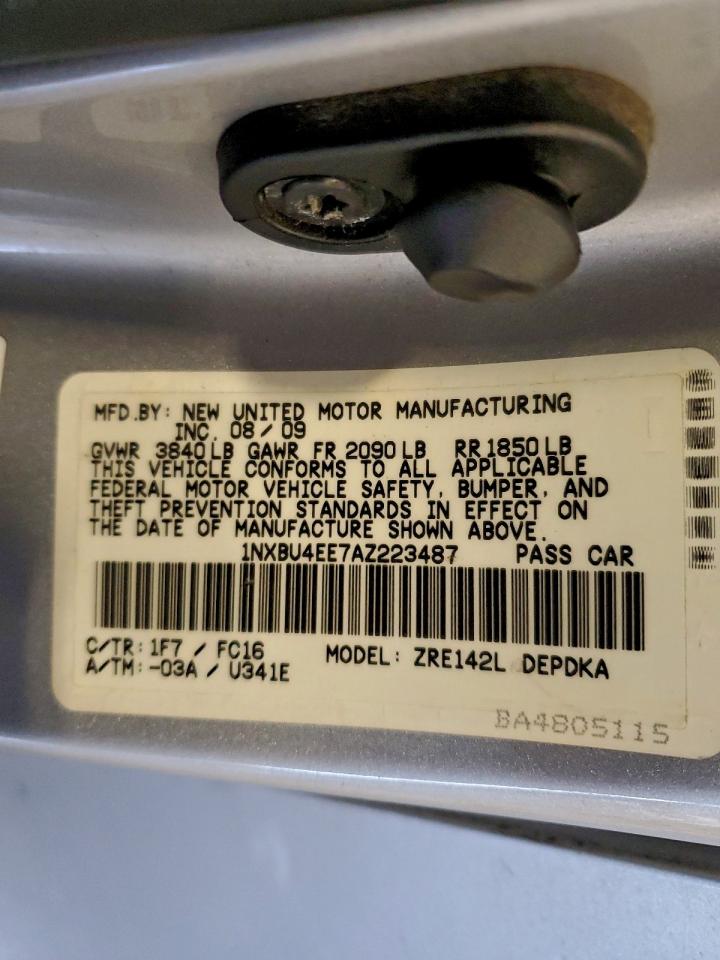 2010 TOYOTA COROLLA photo 12