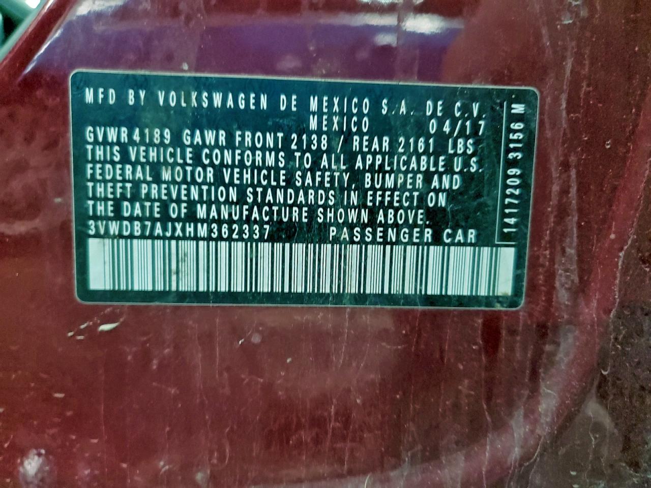 2017 VOLKSWAGEN JETTA SE photo 12