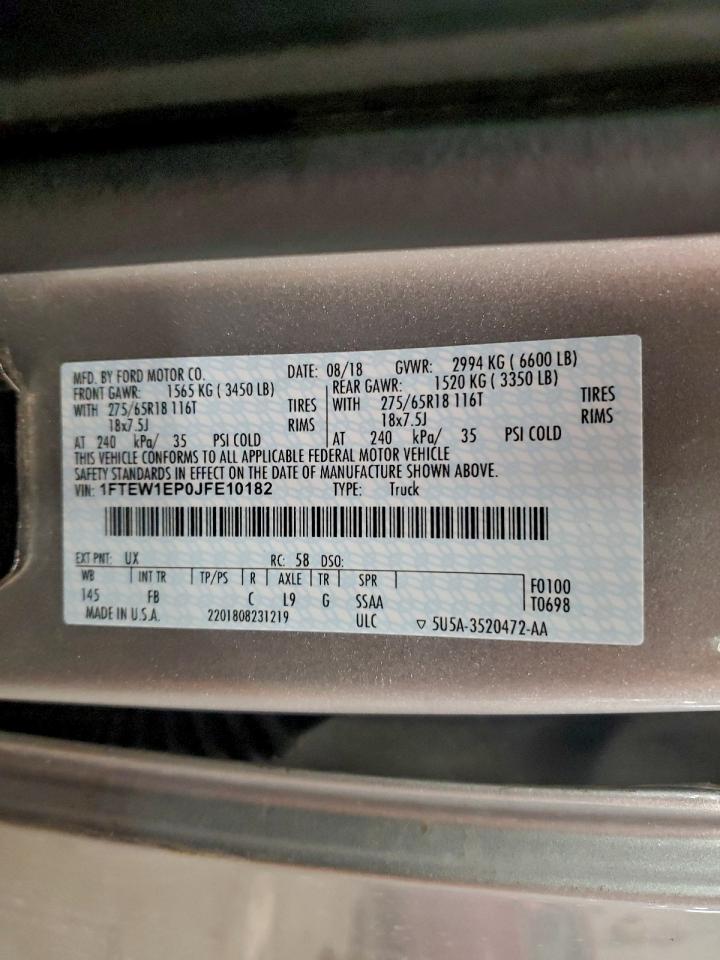 2018 FORD F150 SUPERCREW photo 12