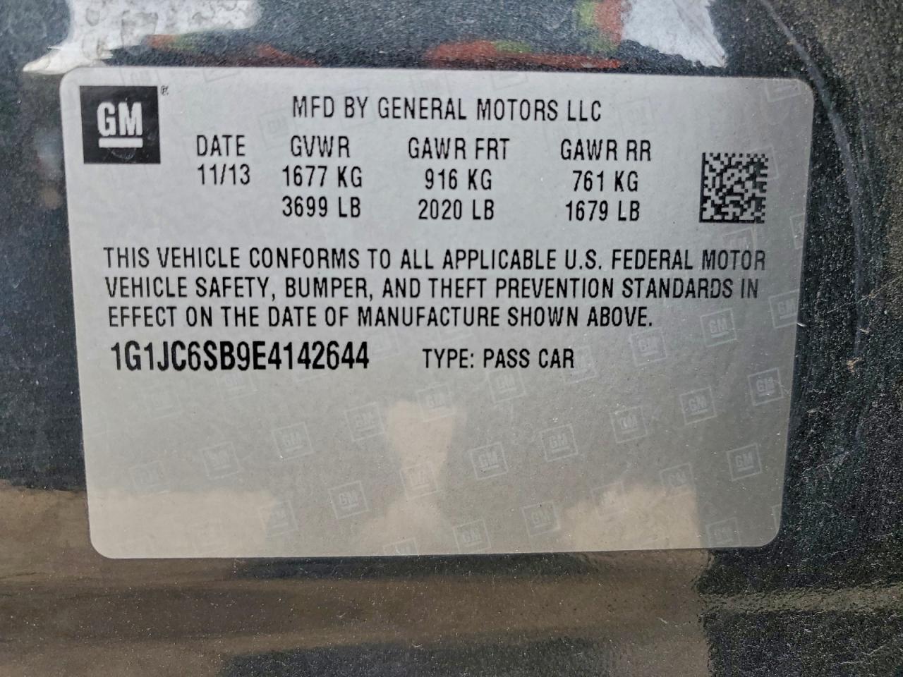 2014 CHEVROLET SONIC LT photo 12