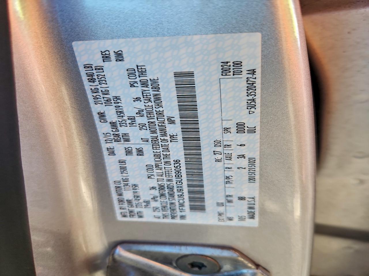 2016 FORD ESCAPE TITANIUM photo 13