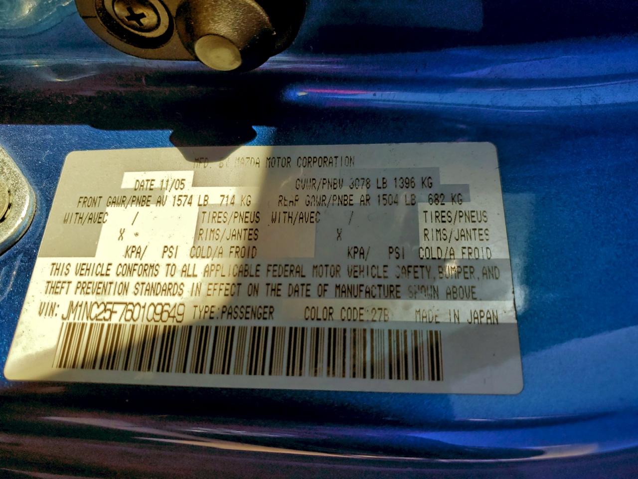 2006 MAZDA MX-5 MIATA photo 12