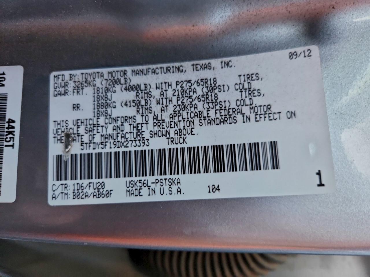 2013 TOYOTA TUNDRA CREWMAX SR5 photo 12