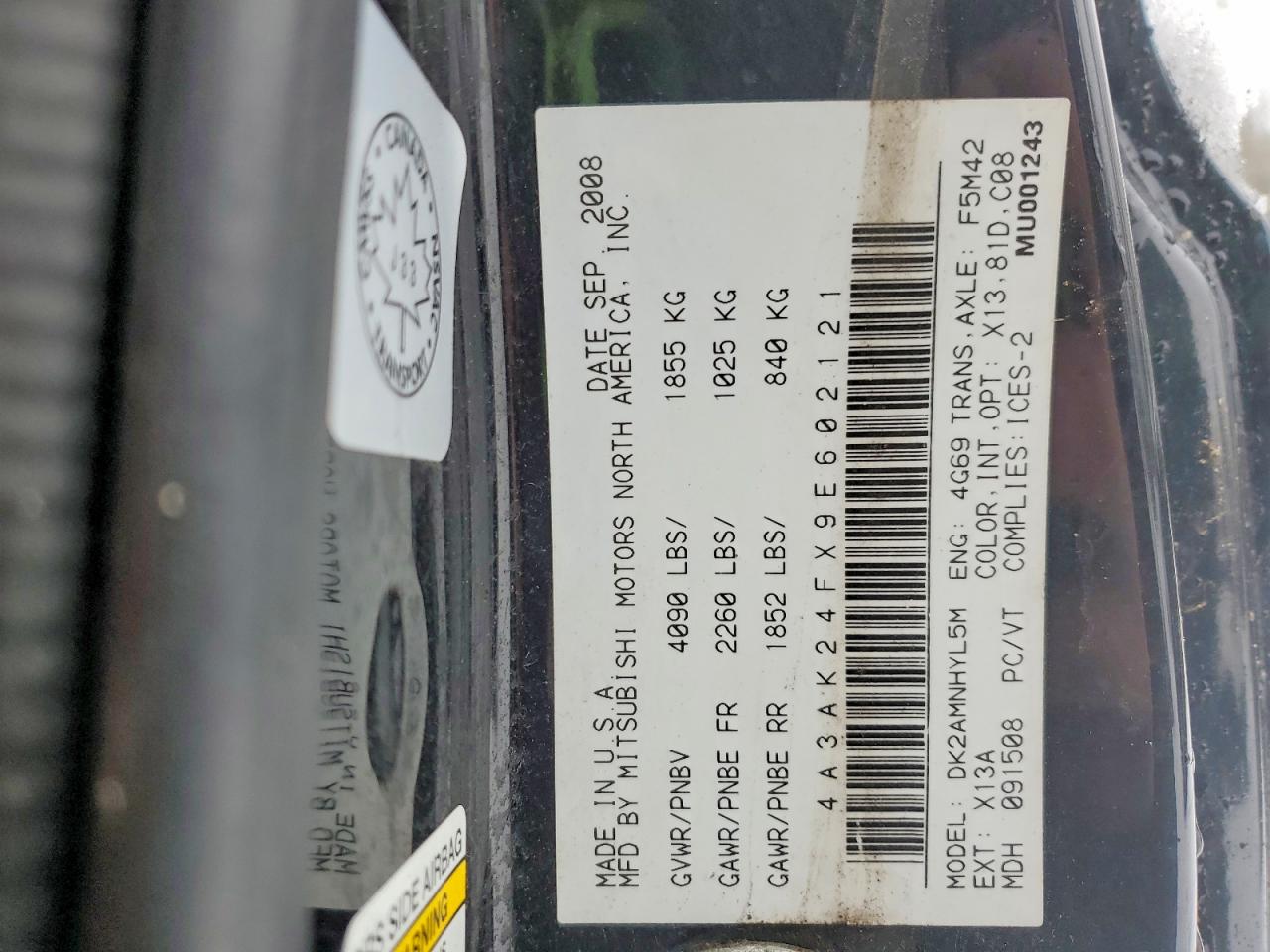 2009 MITSUBISHI ECLIPSE GS photo 13
