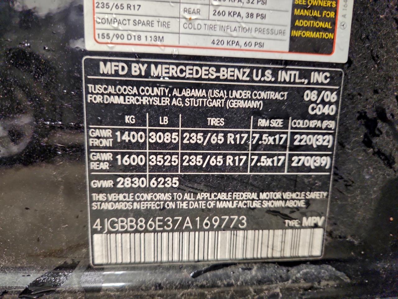 2007 MERCEDES-BENZ ML 350 photo 13