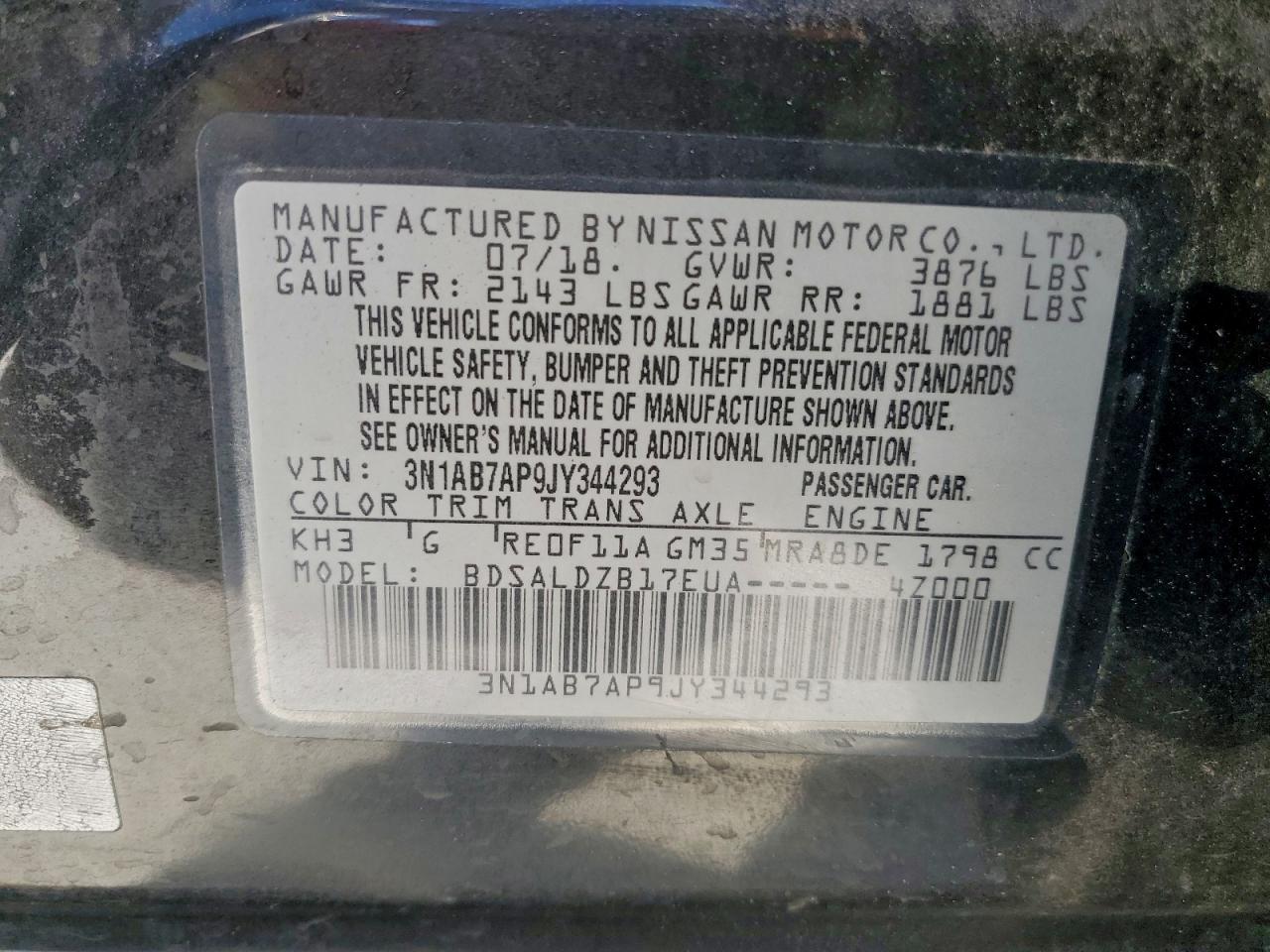 2018 NISSAN SENTRA S photo 13