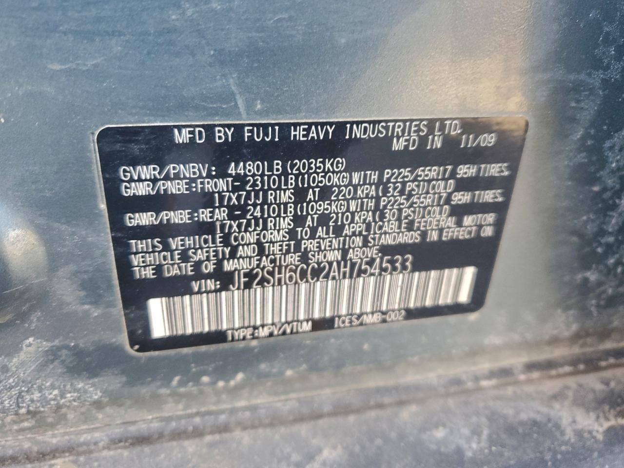 2010 SUBARU FORESTER 2.5X PREMIUM photo 13