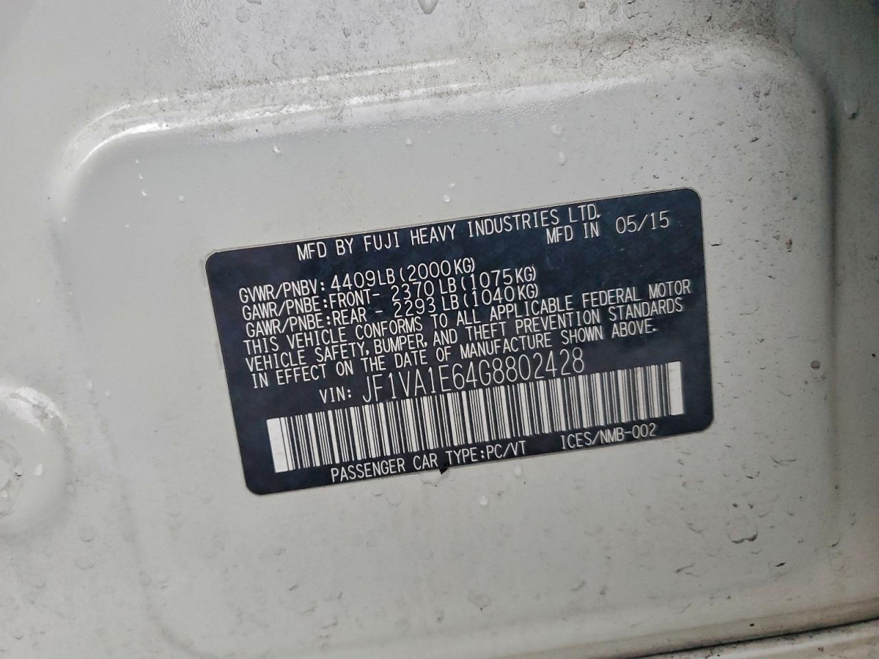 2016 SUBARU WRX PREMIUM photo 13