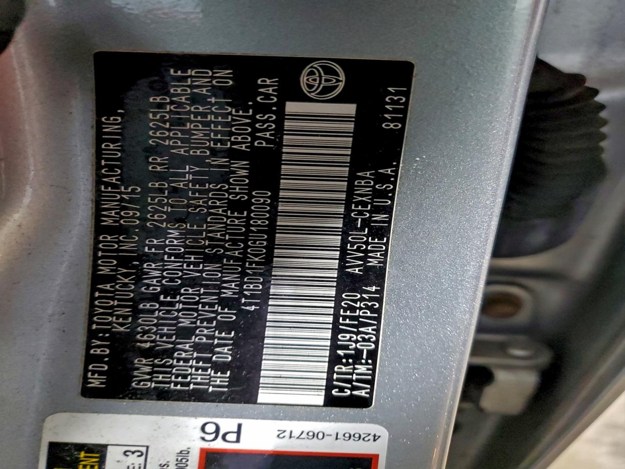 2016 TOYOTA CAMRY HYBRID photo 12