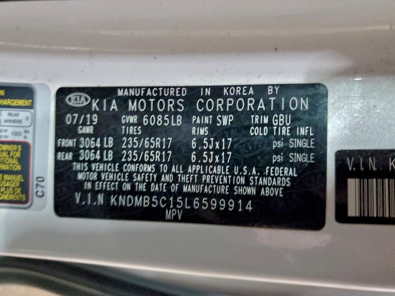 2020 KIA SEDONA LX photo 13