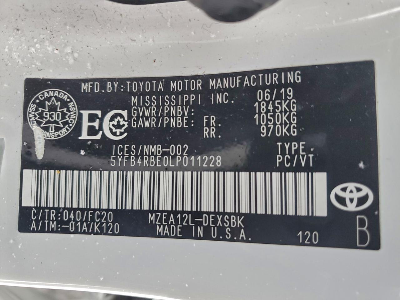 2020 TOYOTA COROLLA SE photo 12
