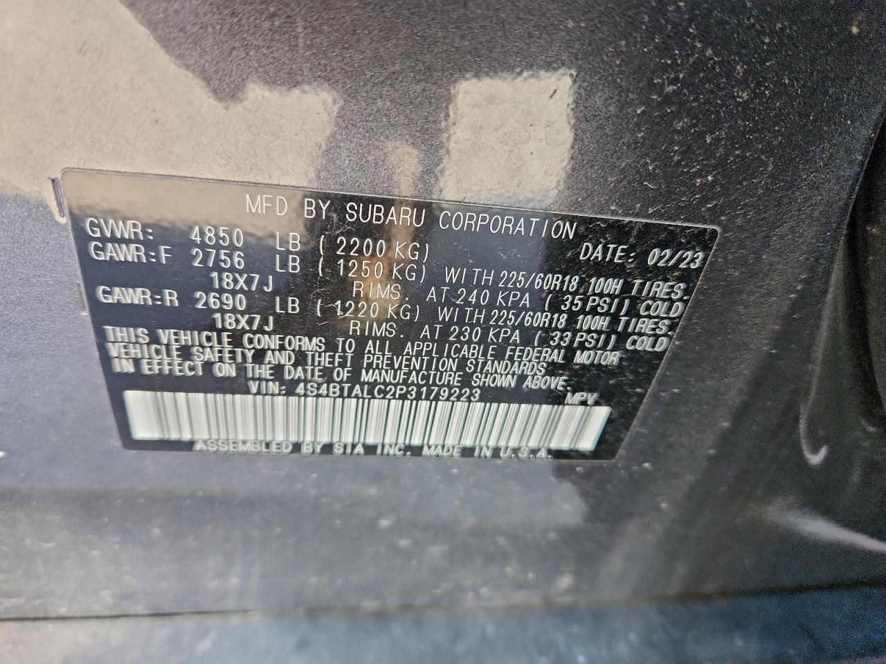 2023 SUBARU OUTBACK ONYX EDITION photo 14