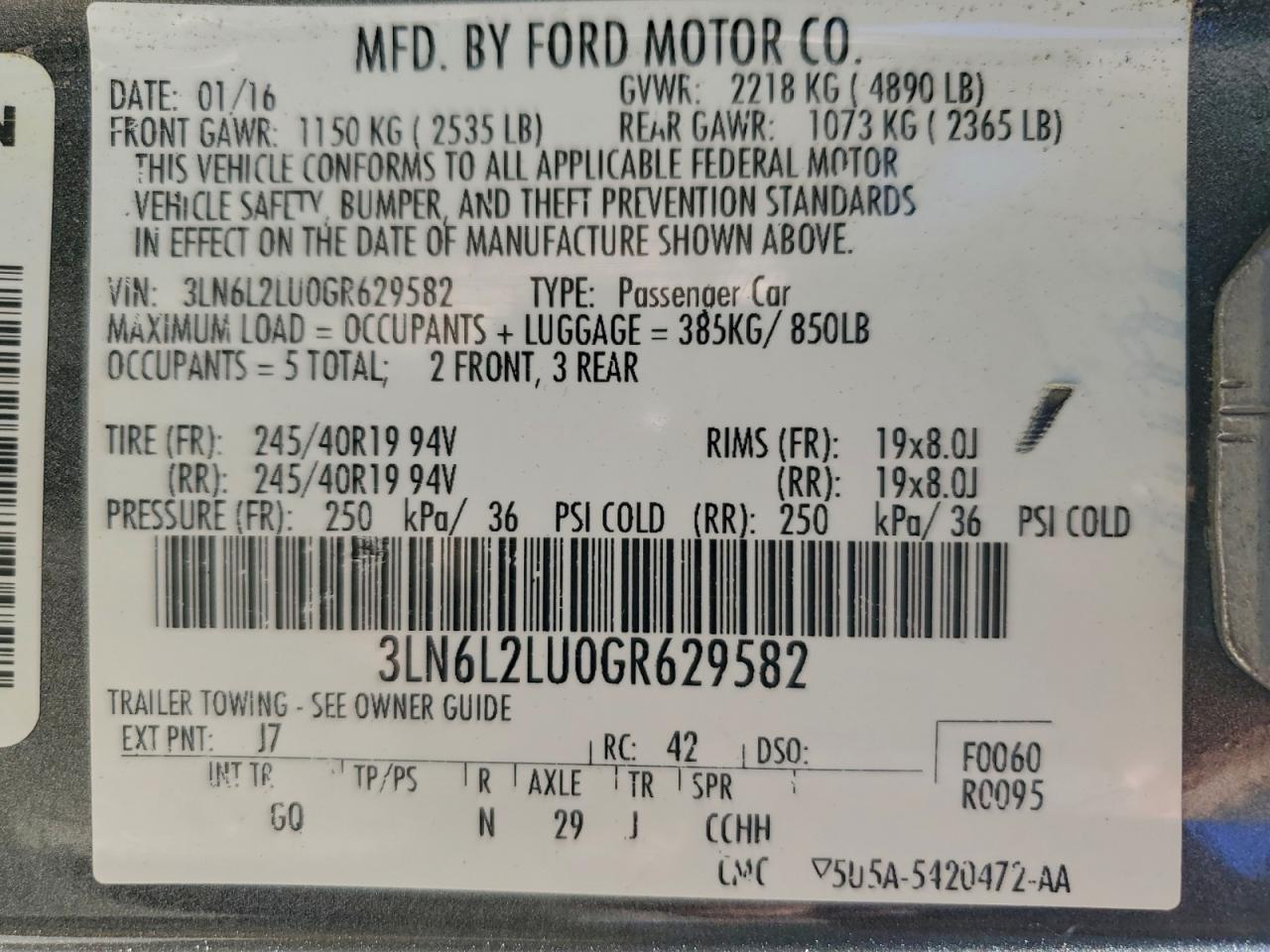 2016 LINCOLN MKZ HYBRID photo 13