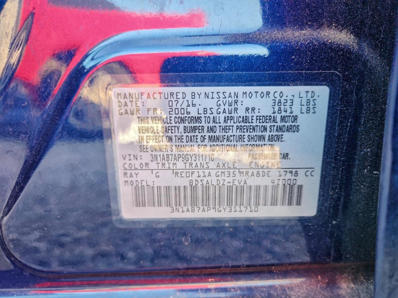 2016 NISSAN SENTRA S photo 12