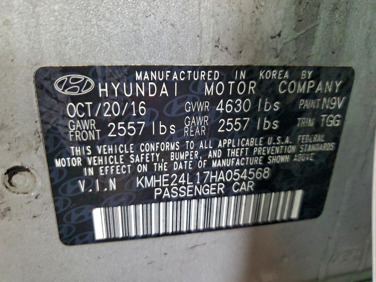 2017 HYUNDAI SONATA HYBRID photo 12